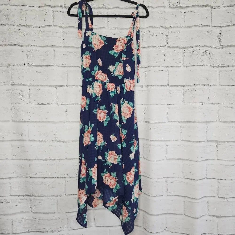 Modcloth Womens Navy Creative Energy Floral Sleeveless Sundress Size Medium